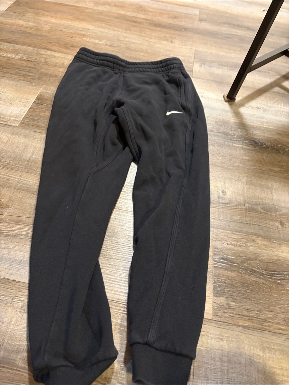 Nike  Black Jogger Sweatpants with White Swoosh